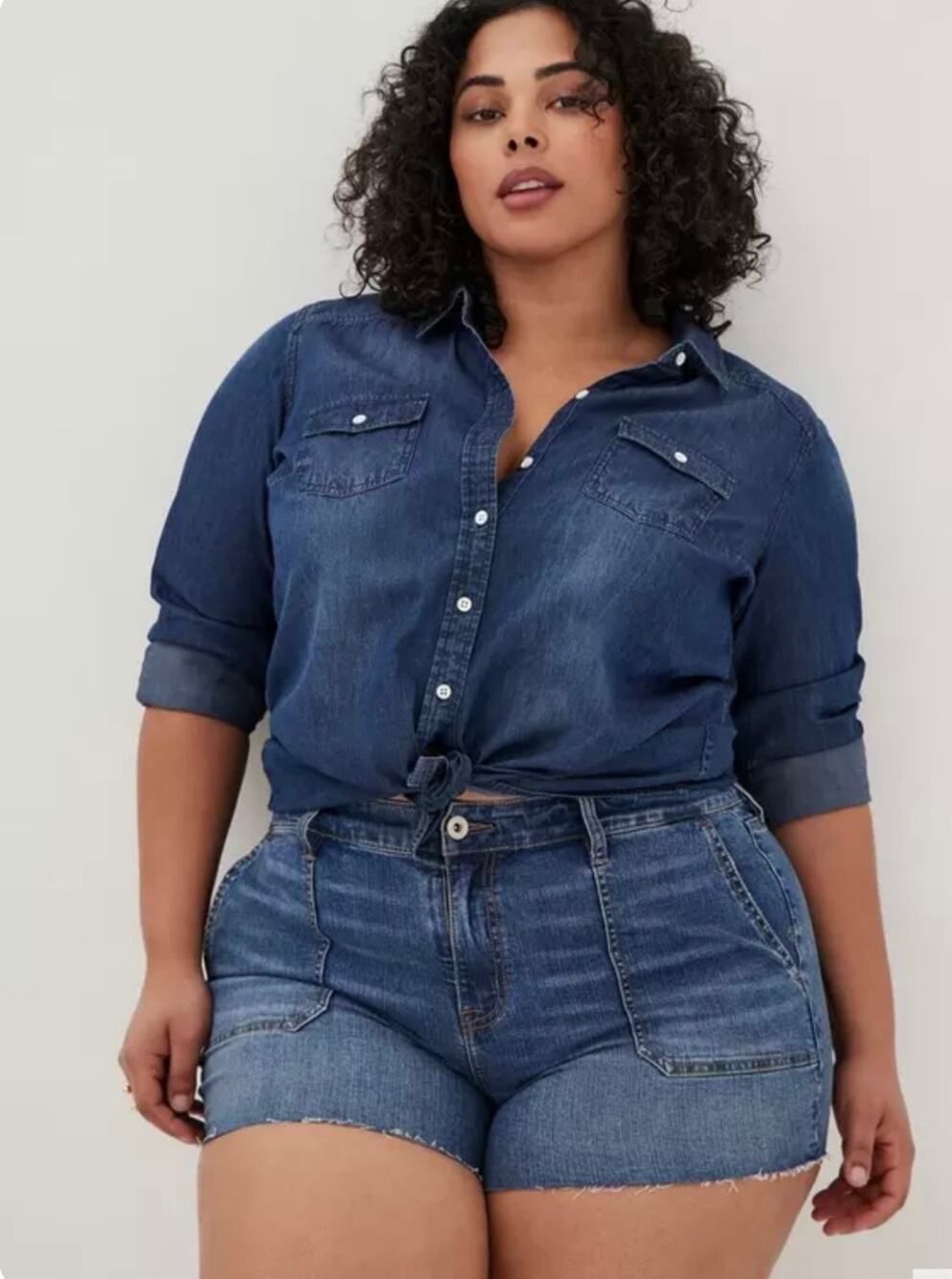 Torrid Vintage Stretch High-Rise Shorts Womens size 20 Ironic Blue Cut-offs